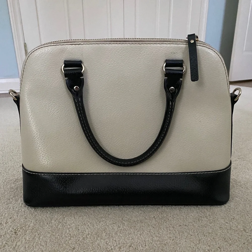 kate spade Cream and Black Leather Satchel